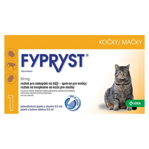 FYPRYST Spot-on pre mačky 0,5 ml 1 pipeta