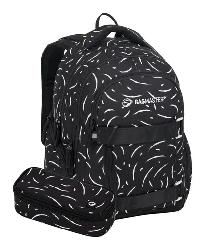 Školský set Bagmaster NOMAD 25 A Set Black/white