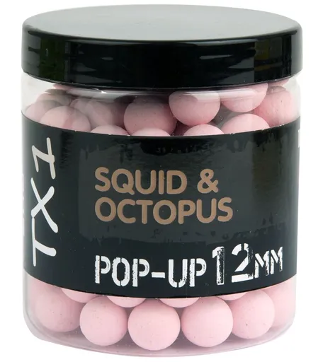 Shimano plávajúce boilie tx1 pop up squid & octopus washed out pink - 12 mm 50 g