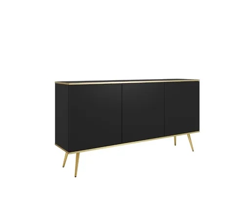 ArtPS Komoda BIJOU K-160 | čierna / zlaté nohy