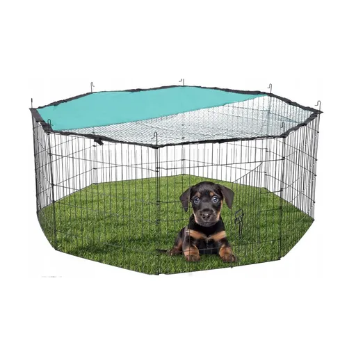 Aldotrade Ohrada pre malé zvieratá vrátane sieteso slnečnou clonou, 8 panelov 56 x 57 cm