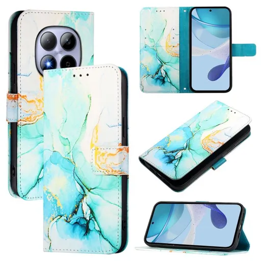 ART MARBLE Peňaženkový kryt pre Xiaomi Redmi Note 15 Pro 5G GREEN