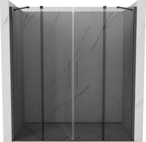 MEXEN/S - Velar Duo posuvné sprchové dvere 200, grafit, grafit kartáčovaná 871-200-000-42-66