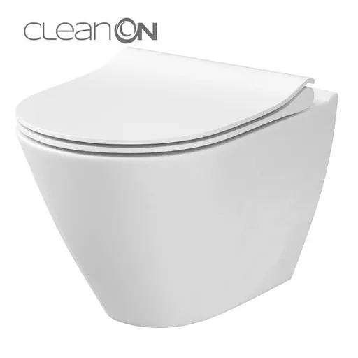 CERSANIT - SET 743 závesná misa CITY OVAL NEW CLEAN ON vrátane sedátka duroplast K701-104