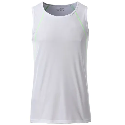 James & Nicholson (Daiber) Pánske funkčné tielko JN494 - Bielo-žiarivo zelená | L