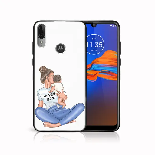 MY ART Silikónový obal Motorola Moto E6 Plus SUPERMOM (112)