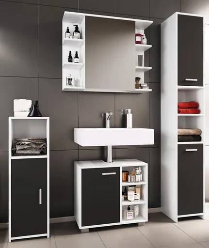 VCM 4dílná koupelnová sada Zalo I, černá