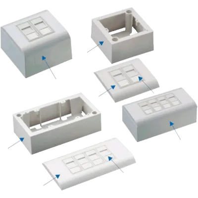DATACOM Modul.dát.zásuvka STP CAT5E 4xRJ45 na aj pod omietku