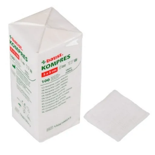 BATIST Gáza kompresy nesterilná 5 x 5 cm 100 kusov