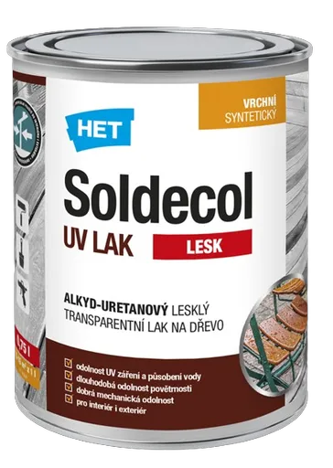 SOLDECOL UV LAK - Alkyduretánový lak na drevo transparentná polomatná, 2,5 L