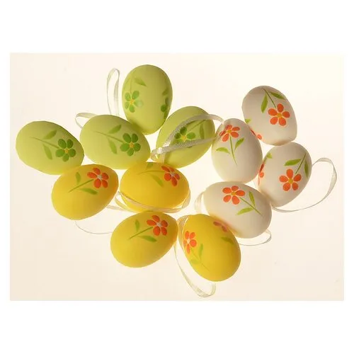 Sada vonkajších závesných vajec v. 4 cm, 12 ks vbalení, mix farieb