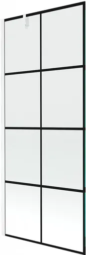 MEXEN/S - Next vaňová zástena FIX 80x150, čierny dekor, biela 895-080-000-00-77-20