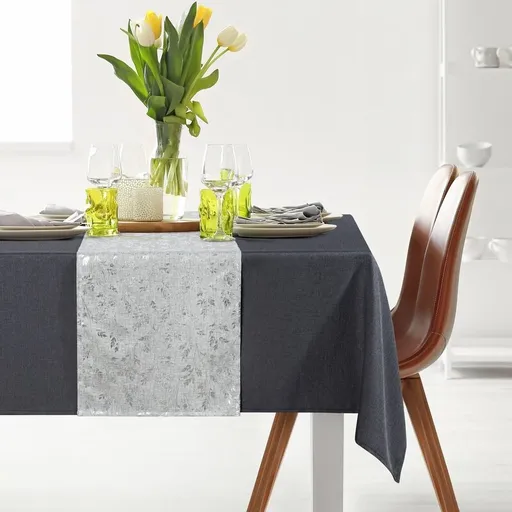 ArtFir Sada obrusov ANITA 6 | tmavosivá/strieborná 140 x 220 cm a 33 x 220 cm