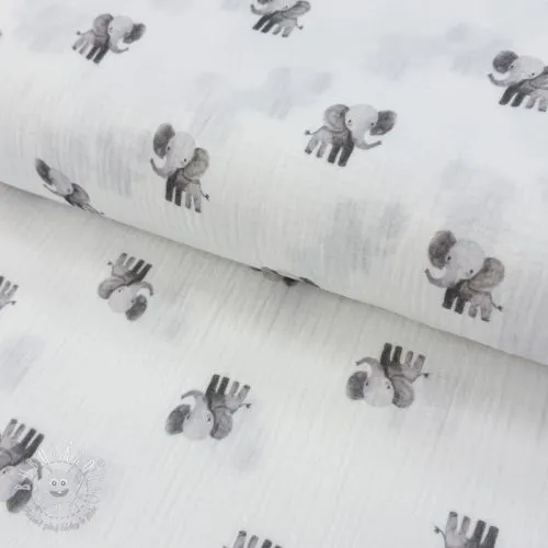 Dvojitá gázovina/mušelín Animals design A digital print ORGANIC