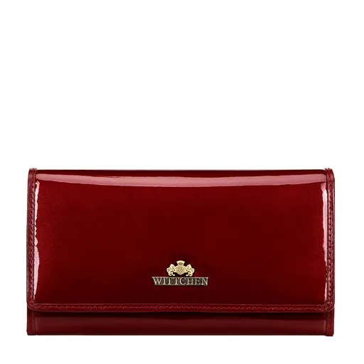 Veľká dámska lakovaná peňaženka červená 14-1L-087-3A