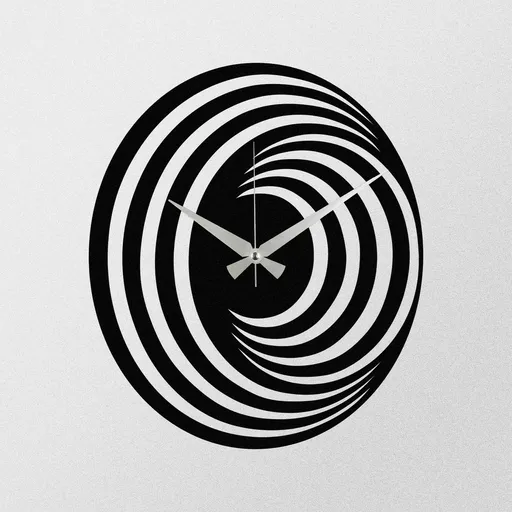 Nástenné hodiny Circles S017 Black, 48 x 48 cm