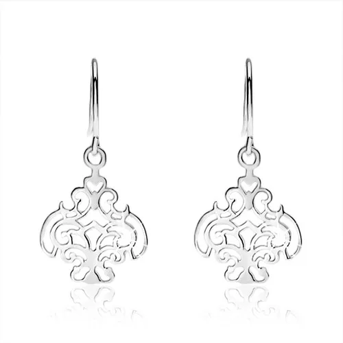 Strieborné náušnice 925, vyrezávané ornamenty, afroháčiky