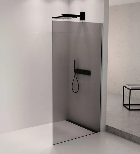 POLYSAN - ARCHITEX sada na neviditeľné upevnenie skla, podlaha-stena, 1610x2105, čierna mat AL2116B