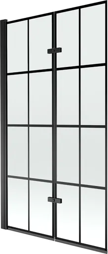 MEXEN - Castor vaňová zástena 2-krídlo 100 x 150, čierna vzor, čierna 892-100-002-70-77