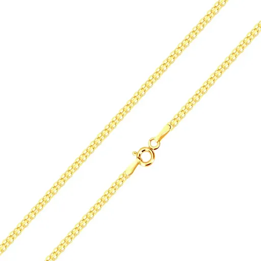 Retiazka v žltom zlate 585 - striedavo napájané zložené očká, 450 mm