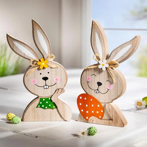 Weltbild Dřevěná dekorace Lisa a Lotta, sada 2 ks