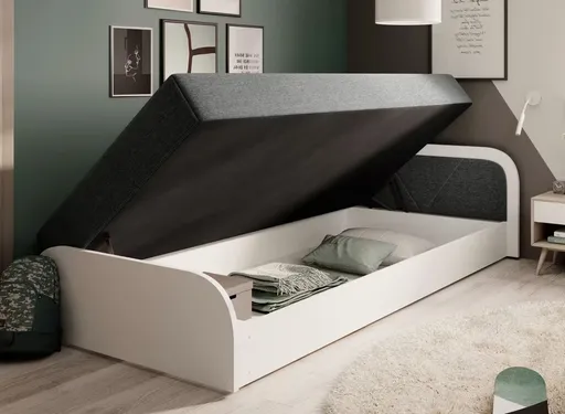 ArtElta Jednolôžková posteľ PARYS biela | 80 x 190 cm Farba: Pravá / Sawana 21