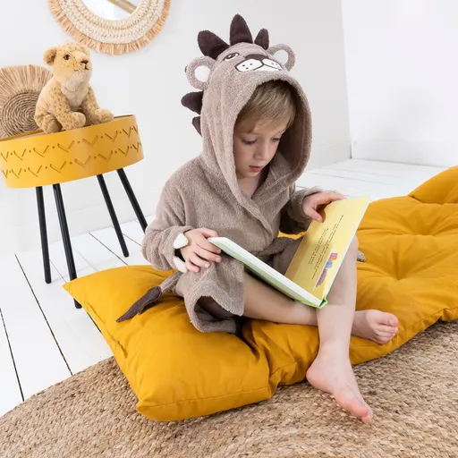 Detský župan lev s kapucňou, bavlna 340 g/m2