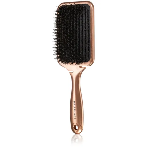 BrushArt Hair Boar bristle paddle hairbrush kefa na vlasy so štetinami z diviaka Bronze 1 ks