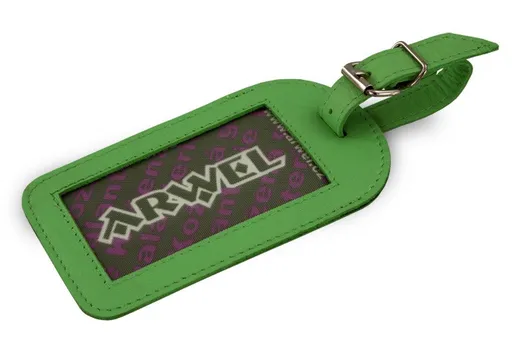 Zelená kožená visačka na batožinu 619-5405-52