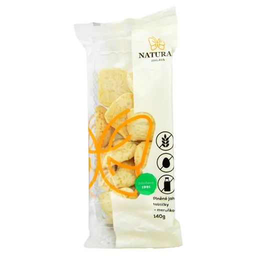 NATURAL JIHLAVA Pšenové plnené taštičky marhuľové bez lepku natural 140 g
