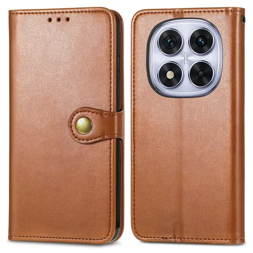 LEATHER BUCKLE Peňaženkový obal pre Xiaomi Redmi Note 15 Pro+ 5G / POCO M8 Pro 5G hnedý