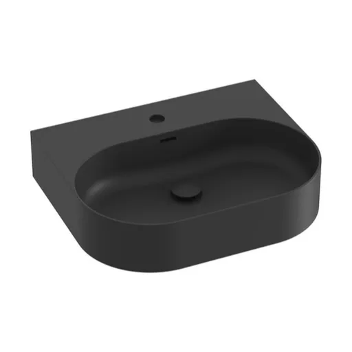 Umývadlo Ravak Ceramic Slim 55,3x45,2 cm černá mat otvor pre batériu uprostred XJX0D155003