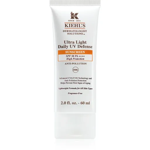 Kiehl's Ultra Light Daily UV Defense ultraľahký ochranný fluid pre všetky typy pleti vrátane citlivej SPF 50+ 60 ml
