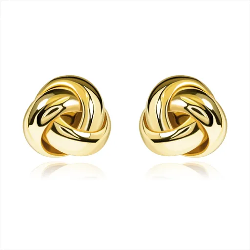 Zlaté náušnice 9K uzol z prepletených línií