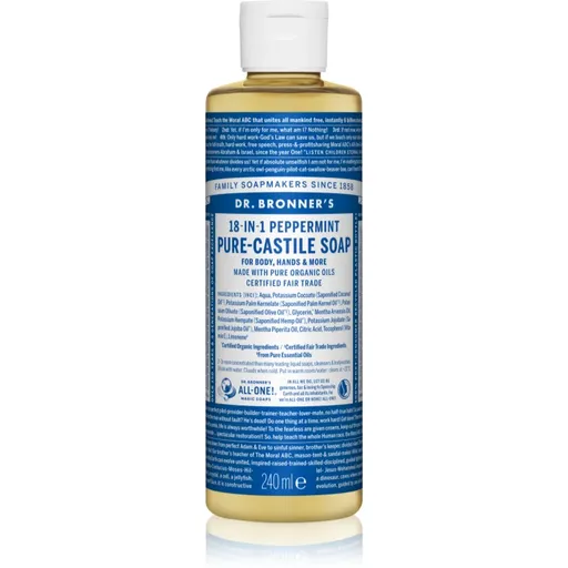 Dr. Bronner’s Peppermint tekuté univerzálne mydlo 240 ml
