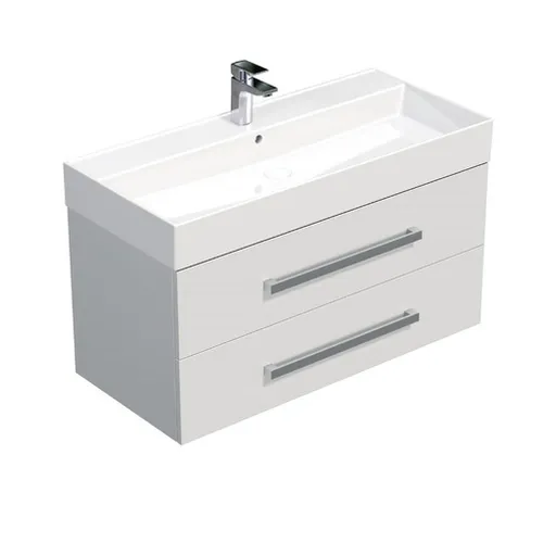 Kúpeľňová skrinka s umývadlom SAT Cube Way 100x53x46 cm biely lesk CUBE461002BISAT