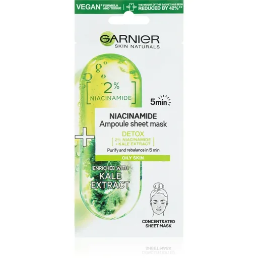 Garnier Skin Naturals Ampoule Sheet Mask plátenná maska s čistiacim a osviežujúcim účinkom 15 g