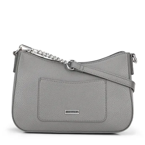 Dámska malá ramenná kabelka z ekokože šedo-strieborná 100-4Y-007-8S