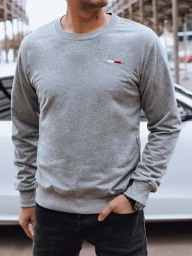 Pánska mikina bez kapucne, šedá Dstreet BX5737