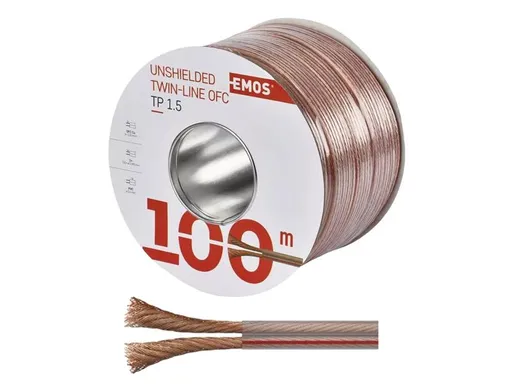 Dvojlinka netienená 2x1,5mm priehľadná EMOS S8314 100m