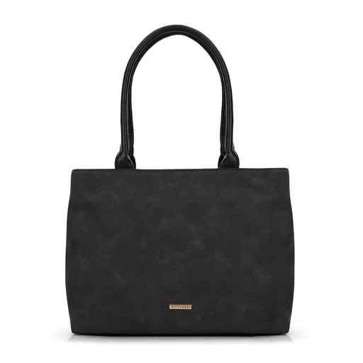 Shopperka z ekokože s vyrazeným vzorom šedá 99-4Y-422-1