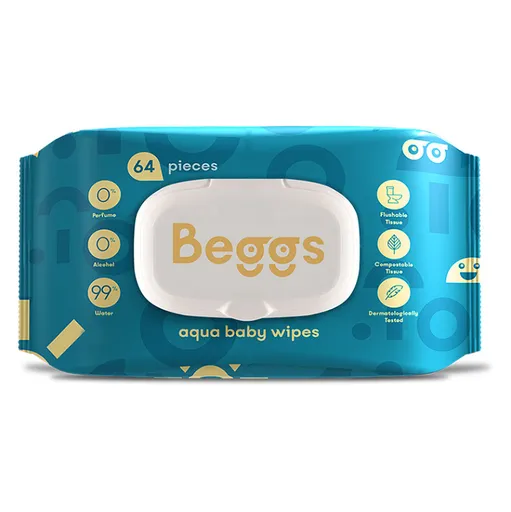 BEGGS Vlhčené splachovateľné obrúsky 64 kusov