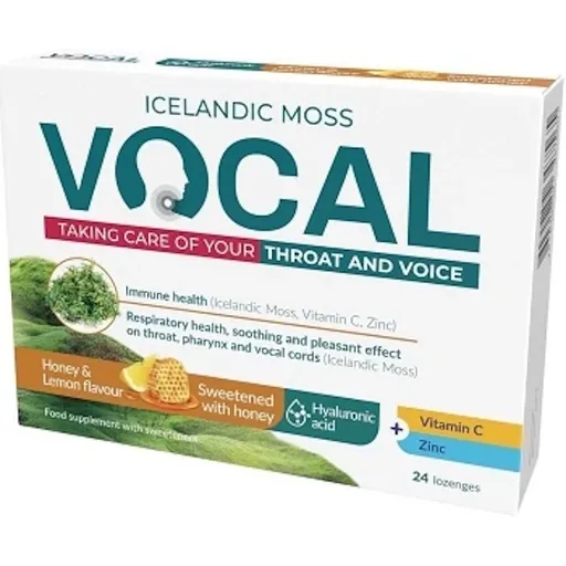 VOCAL HA pastilky s príchuťou medu a citrónu 24 kusov
