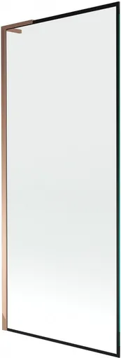 MEXEN/S - Next L vaňová zástena FIX 80 x 150, čierna vzor, ružové zlato 895-080-000-03-70-60