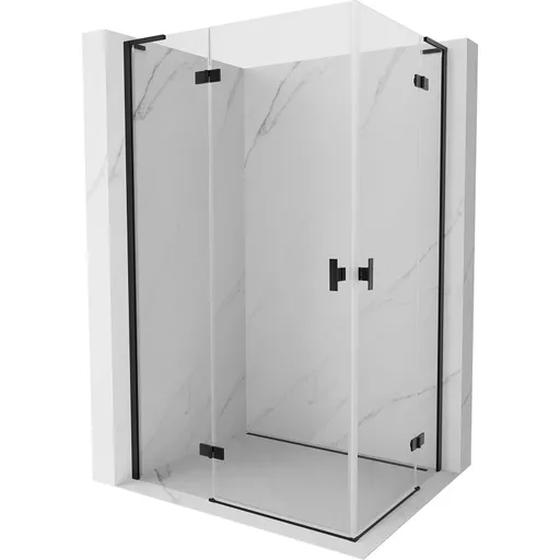 MEXEN/S - Mist-H L Duo sprchovací kút dvere krídlové 90 x 70, transparent, čierna 8A5L-090L-070P-70-00