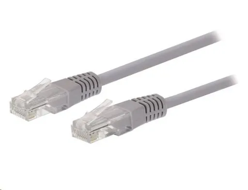 C-TECH kábel patchcord Cat5e, UTP, sivý, 1m