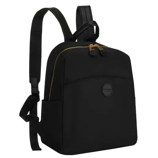 Čierny dámsky mini batoh z nylonu a ekokože – Peterson