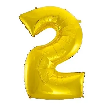 Balón fóliový číslica zlatá – gold 102 cm – 2 (8435102305234)