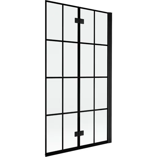 MEXEN - MIST vaňová zástena 100x150 cm 6mm 2-s, čierna, dekor, pravá 8A9-100-002-70-77-P