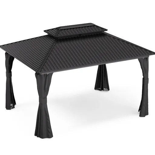 Blumfeldt ShadeFortress, altánok, 4 x 3 m, pozinkovaná oceľová strecha, chráni pred slnkom, dažďom a vetrom